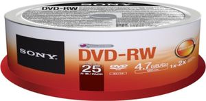 Sony 25DMW47SP, DVD-RW, 120 mm, 25 Stück(e), 4,7 GB