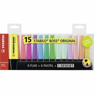 STABILO Textmarker BOSS ORIGINAL 15er Tischset