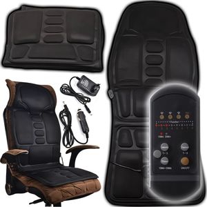 Masážna podložka pod sedadlo, masážna podložka do auta, 12V zapaľovač s 5 vibračnými motormi a funkciou tepla Vyhrievacia podložka pod sedadlo 113x48cm Retoo
