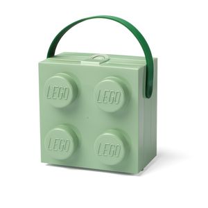 LEGO Lunchbox mit Henkel, vier Noppen, sandgrün