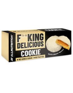 ALLNUTRITION F**king Delicious Cookie 128 g - 150 g * weiße cremige Erdnuss / Energieriegel / Unwiderstehlich leckere Kekse ohne Zuckerzusatz und Palmöl