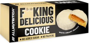 ALLNUTRITION F**king Delicious Cookie 128 g - 150 g * weiße cremige Erdnuss / Energieriegel / Unwiderstehlich leckere Kekse ohne Zuckerzusatz und Palmöl