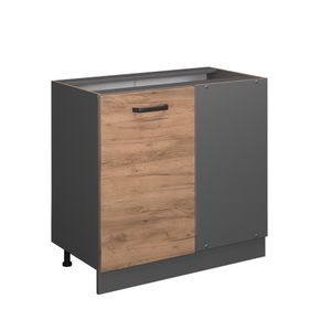 Vicco Eckschrank R-Line, 86 cm ohne Arbeitsplatte, Goldkraft Eiche/Anthrazit