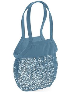Westford Mill Einkaufstasche Organic Baumwolle Mesh Grocery Bag W150 Blau Airforce Blue 38 x 41 cm