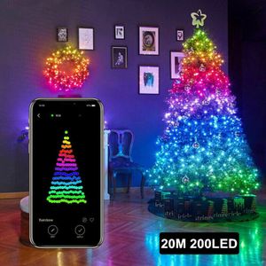Melario 20M 200LED Weihnachtsbaum Dekoration Lichter LED Lichterkette Bluetooth App Fernbedienung