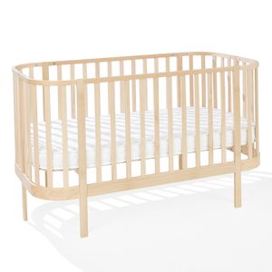 ATB MEBLE Gitterbett mit Matratze 140x70 cm - 2in1 Babybett Kinderbett umbaubar - GRAND Beistellbett Baby - Bett Baby Mitwachsend - Jugendbett - Holz