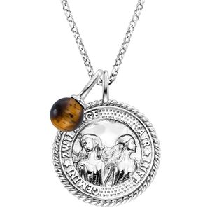Engelsrufer Halskette Silber ERN-GEMINI-TE-ZI Sternzeichen Zwilling mit Tigerauge