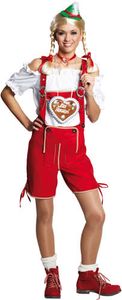 Trachtenhose rot Lederhose Oktoberfest Karneval Fasching Kostüm 34