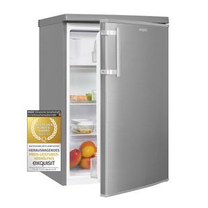 Exquisit Kühlschrank KS16-4-HE-040D inoxlook | Standgerät | 109 l Volumen | Inoxlook