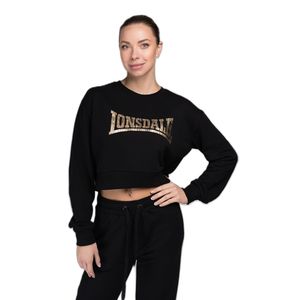 Lonsdale Culbokie Frauen Sweatshirt Cropped Schwarz Größe L