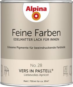 Alpina Feine Farben Lack No. 28 Vers in Pastell 750ml, Liebevolles Apricot, edelmatt