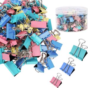 Belle Vous Klemmen Metall (150 Stück) - Kleine, Mittlere und Große Büroklammern - Papierklammern in Verschiedenen Farben - Stationary Supplies für