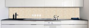 Küchenrückwand Ziegelwand Beige Hart-PVC 0,4 mm selbstklebend - Direkt auf die Fliesen, Größe:340 x 80 cm