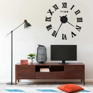 vidaXL Zegar ścienny 3D Nowoczesny design Czarny 100 cm XXL