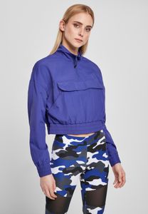 Dámská přechodná bunda Urban Classics Ladies Cropped Crinkle Nylon Pull Over Jacket bluepurple - XL