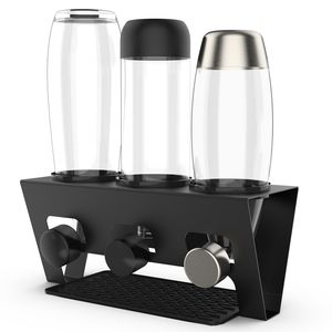 Rainsworth Flaschenhalter kompatibel mit SodaStream Duo und gängige Wasserflaschen,Schwarz