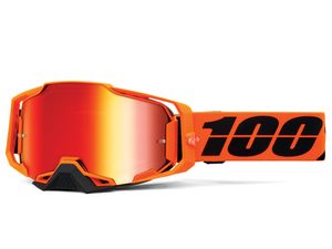 100% Armega Mirror CW2 Motocross Brille (Orange/Black,One Size)