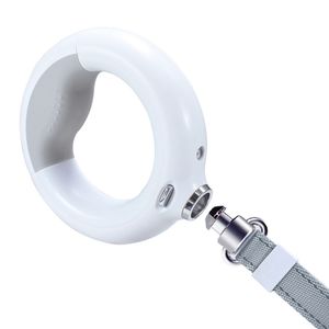 Einziehbare tragbare Hundeleine mit ultrahellem LED-Licht,Weiß