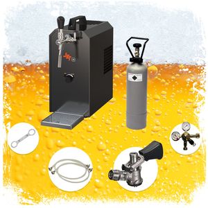 Komplett Set - Zapfanlage JET 30 Bierkoffer, Durchlaufkühler 1-leitig Trockenkühler, bis zu 35 Liter/h ohne