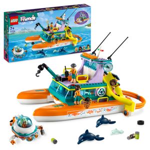 LEGO 41734 Friends Seerettungsboot Set, Tierrettungs-Spielzeug mit Delfin-Tierfiguren und U-Boot, Geschenk für Kinder, Mädchen und Jungen ab 7 Jahren, Öko-Lernspielzeug