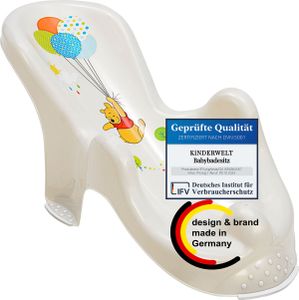 Anatomischer Babybadesitz Winnie Pooh perl weiß Badesitz Baby Badewannensitz
