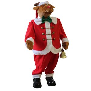 XXL Vianočný los spievajúci a tancujúci 120 cm vysoký - vianočná dekorácia v životnej veľkosti soba Otec Vianoc stojaca postava s hudbou a pohybom Vianočný otec Vianoc - Otec Vianoc los od [lux.pro]