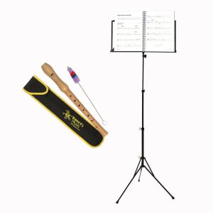 Voggenreiter Blockflöten-Set, 4-tlg., Blockflöte, Notenständer NS-100, Flöte, C-Sopran, Barocke Griffweise
