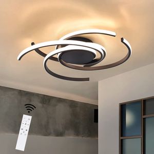 ZMH LED Deckenleuchte  Schwarz Dimmbar mit Fernbedienung  Deckenlampe 77W für Esszimmer Schlafzimmer Wohnzimmer Büro Flur