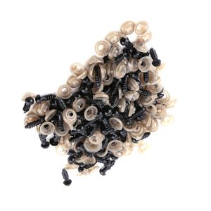 Puppenaugen, 100 Stück, Kunststoff Sicherheitsaugen mit Unterlegscheiben für DIY Tier- und Puppenherstellung, 10mm