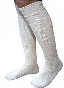 FROHSINN Trachtensocken / Trachtenstrümpfe / Warme Socken / Strümpfe Weiß Gr. 46 - Ideal zur Lederhose