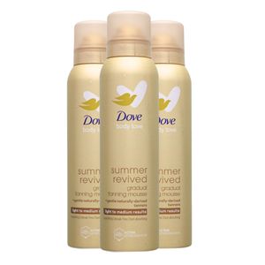 3x Dove Summer Revived Skin Selbstbräunungs Mousse je 150ml leichte bis mittlere Bräune