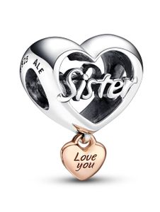Pandora 782244C00 Silber Charm Love You Sister Herz