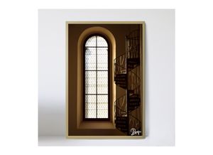 Goldene Treppen Holz Foto Bild 40x60cm Kunst Fotografie Wand Kanzel Kirche Deko