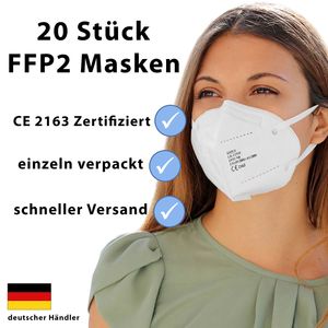 FFP2 Maske Mundschutz Schutzmaske 5-lagig Atemschutz  20 Stück