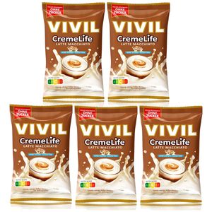 Vivil Creme Life Latte Macchiato Bonbons zuckerfrei 90g 5er Pack