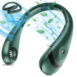 360 Grad Tragbarer Halsventilator Nackenventilator Tragbare Ventilator für Outdoor USB Fan Miniventilator Halsventilator Grün