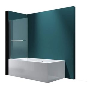 Mai & Mai Duschwand für Badewanne Badewannenaufsatz Faltwand 94 x 140 cm Klarglas 6 mm ESG-Sicherheitsglas