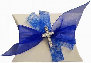 Gastgeschenke Mandeln KREUZ Hochzeit Taufe Kommunion Konfirmation GG0089 blau
