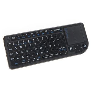 Rii Mini X1 Bezdrátová 2,4 G ruční klávesnice s dotykovou myší pro PC notebook Smart TV, černá