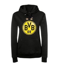Fan-Shop BVB Borussia Dortmund Logo Hoodie Schwarz - Damen, Größe:XXL