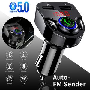 KFZ Bluetooth FM Transmitter Car Auto USB Charger Freisprechanlage MP3 Player,KFZ-Transmitter Bluetooth 5.0 zu USB-C, KFZ Radio Audio Adapter Ladegerät Freisprechanlage