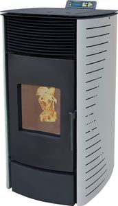 Nemaxx P12 Pelletofen Pelletkamin Pelletkaminofen 12 kW Kaminofen Heizofen Pellet Ofen Kamin Pelletheizung Heizung - Weiß - WiFi-Ready