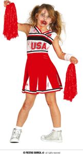 Zombie Cheerleader Kinder Kleid für Halloween, Größe: 10 - 12 Jahre Farbe: Rot Zombie Cheerleader Kinder Kleid für Halloween, Größe: 10 - 12 Jahre Farbe: Rot