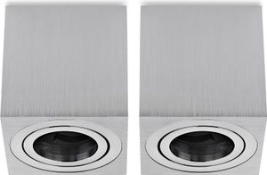 Sweet LED 2xAufbaustrahler eckig GU10 rund Aluminium Decken Aufbauspot 84mm 230V