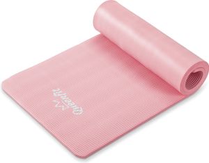 Queenfit Podložka na cvičení 1,5 cm - 180x61 cm - Podložka na cvičení pro pilates, jógu a fitness - protiskluzová podložka na jógu - růžová