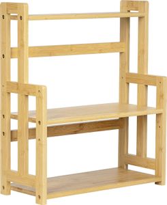 ONVAYA® Bambus Gewürzregal mit 3 Etagen | Küchenregal für die Arbeitsplatte | Gewürzständer stehend aus Holz | Küchen-Organizer für Gewürze, Öl und mehr