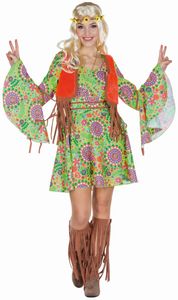 Damen Kostüm Hippie Karneval Fasching Verkleiden Gr. 44