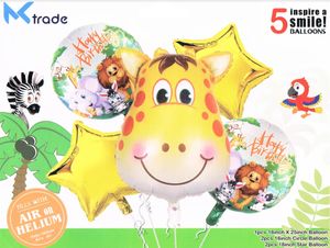 Aga Folienballon Tiere Giraffe Stern 5Stk.