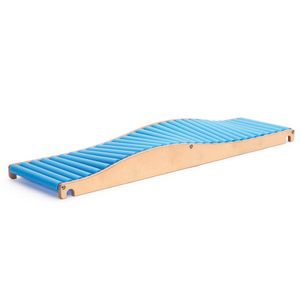 Erzi Wellenrutsche, Trainingsrutsche, aus Holz / Schaumstoff, Maße 205 x 58 x 18 cm, natur-blau