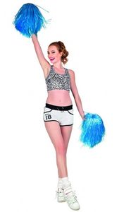 cheerleader-Pompon-Mädchen jeweils blau